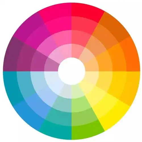 "红黄蓝"三原色,两两相加,调出"橙绿紫"三间色.