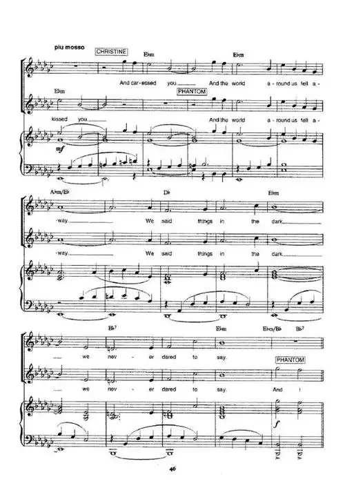 歌剧魅影完结篇loveneverdies原版钢琴谱