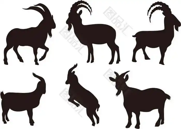 羊剪影素材