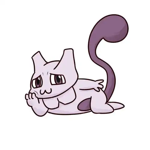 懒懒哒嘟嘴卖萌的超梦头像