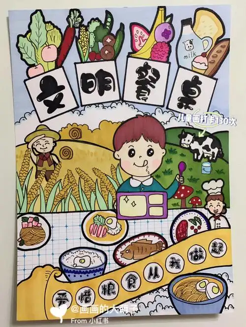 定制主题画 - 文明餐桌小朋友再也不用担心没时间,完成不了任务啦