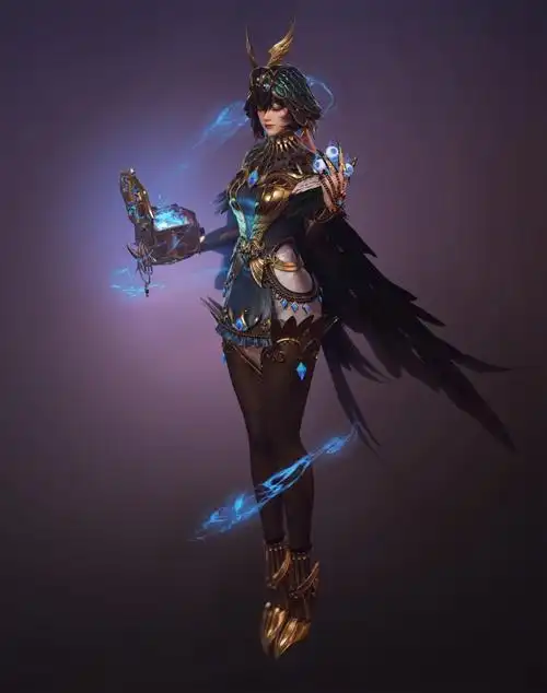 魔幻风格女性3d角色_3dmax人物建模_直线网