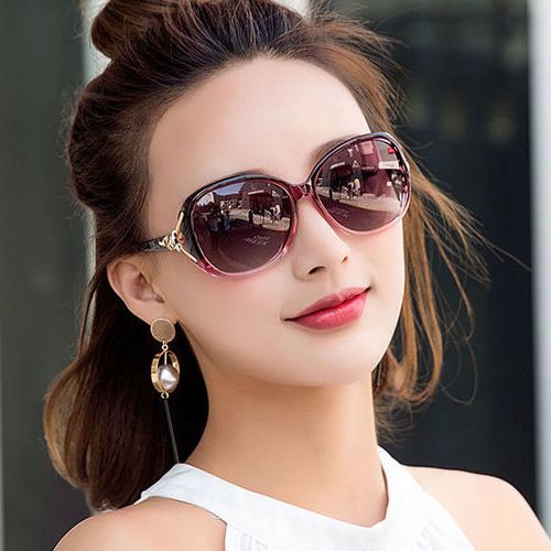 48小时发货太阳镜女时尚防紫外线新款网红韩墨镜圆脸骑旅行开