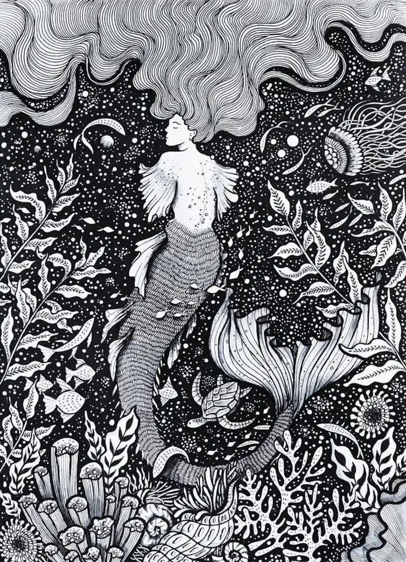 神级线描作品欣赏他的画就是梦境再现