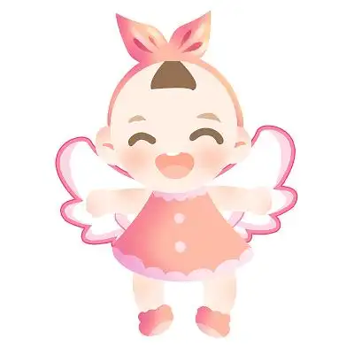 卡通手绘可爱粉红q版婴儿天使翅膀人物翅膀