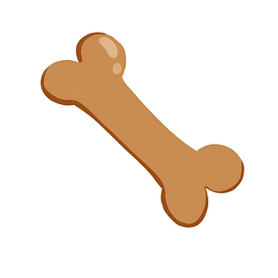 手绘狗狗骨头卡通元素