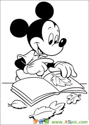 黑白米奇卡通画图片大全