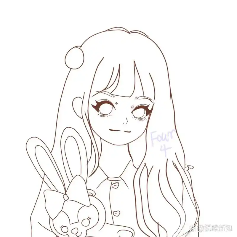 卡通头像|星黛露(附线稿) 每天都在纠结背景亿遍 可以头像 可以临摹