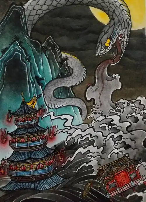 水漫金山寺|插画|艺术插画|一个小武_原创作品-站酷zcool