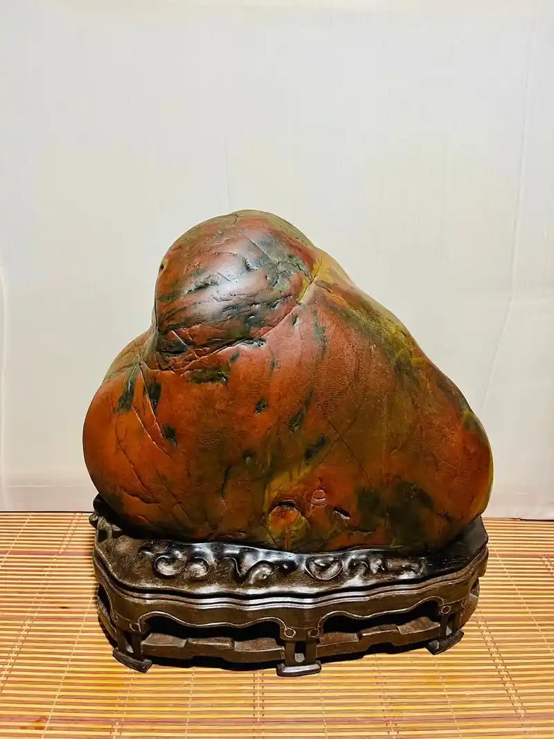 纯天然水冲石原石中国红寿星形像美石,〈名:寿星〉规格41cm - 抖音