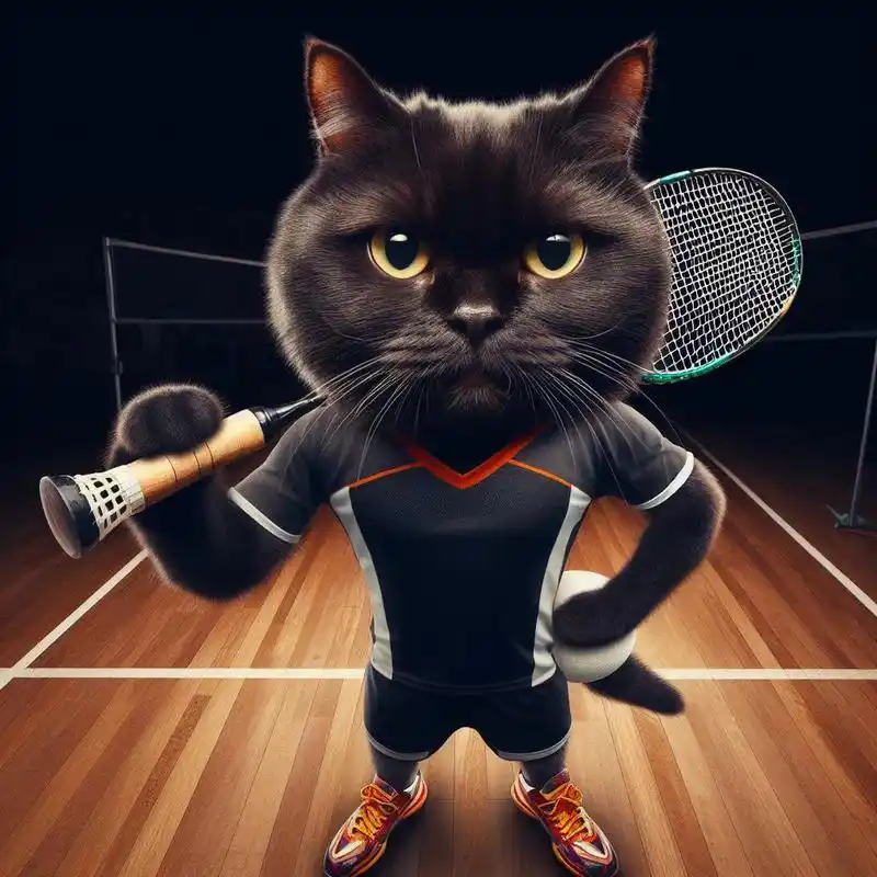 羽毛球##猫#  被小猫咪萌晕了 实在是太它喵的可爱了 再来一组[喵喵]