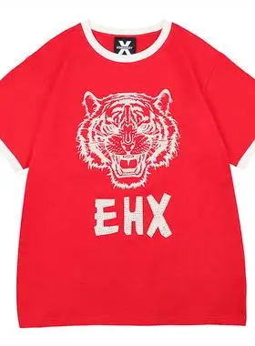 断码edhardyx2022夏季潮牌虎头t恤