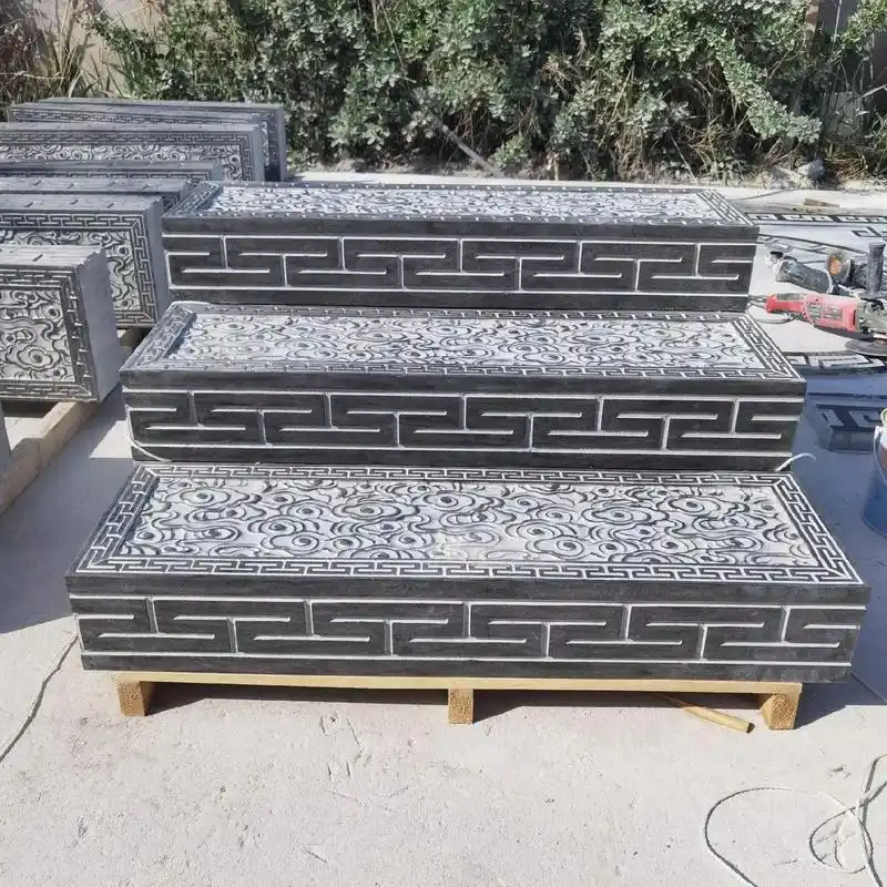 青石雕刻祥云浮雕台阶踏步石 - 抖音