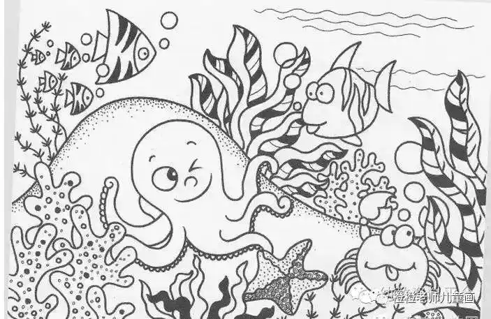 【线描】儿童线描作品欣赏_橙橙老师儿童画_零二七艺考