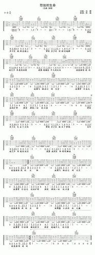 怒放的生命清晰版吉他谱