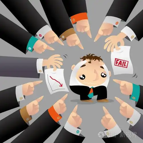 一个人因为表现不佳而被一群同事包围和指责