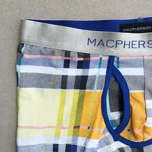 门襟开口~活性印染~格纹 低腰 平脚内裤 男款