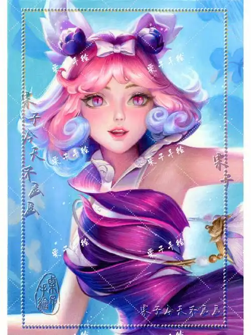 绘画步骤  #绘画过程  #马克笔  #妲己  #妲己紫罗兰之誓  #王者荣耀