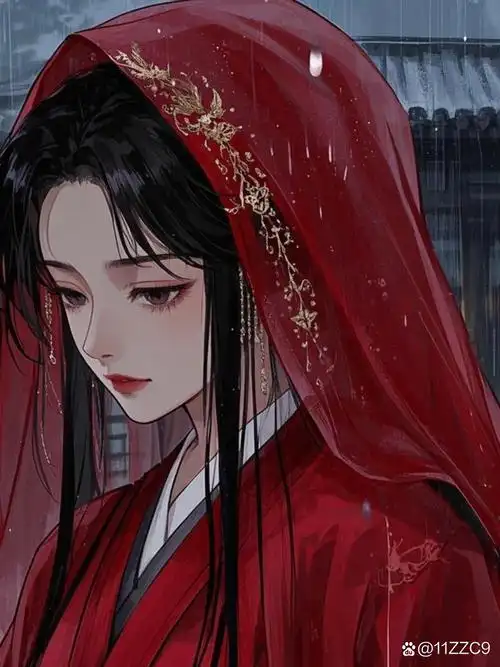 妾身成级 古风喜服身着红嫁衣的苦情人头像古风女子出嫁动漫图片半