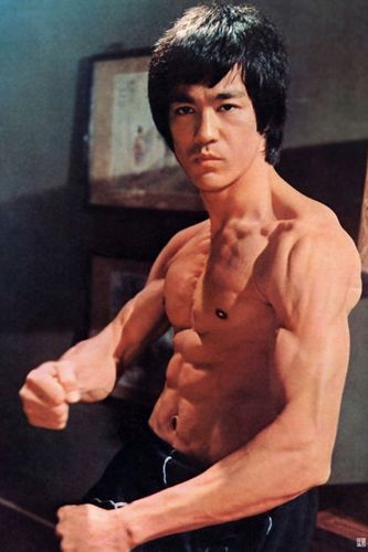 李小龙海报单幅电视肌肉男健身武术功夫房间宿舍墙贴画青年画48寸