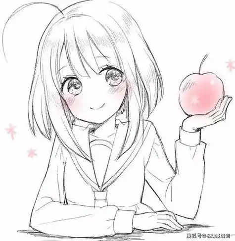 二次元动漫人物铅笔线稿合集动漫人物绘画教程彩铅和铅笔画动漫人物