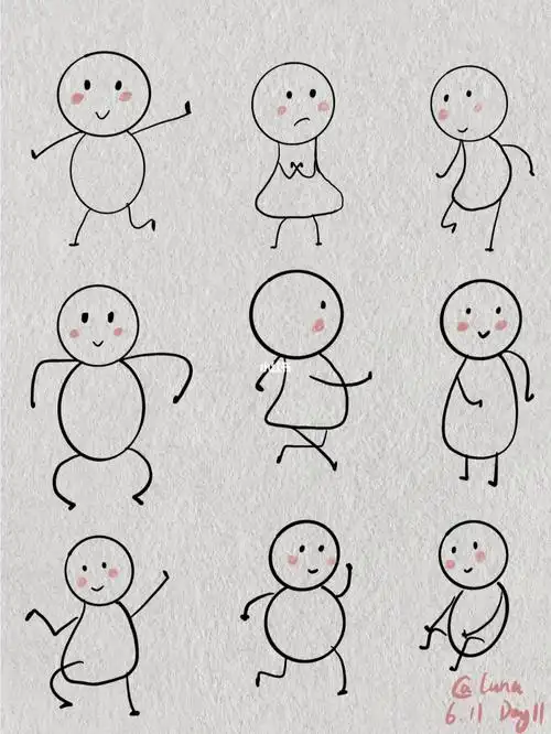 原图@可可画画每次画都感觉脸上的表情真的太难了身体画不好的都用