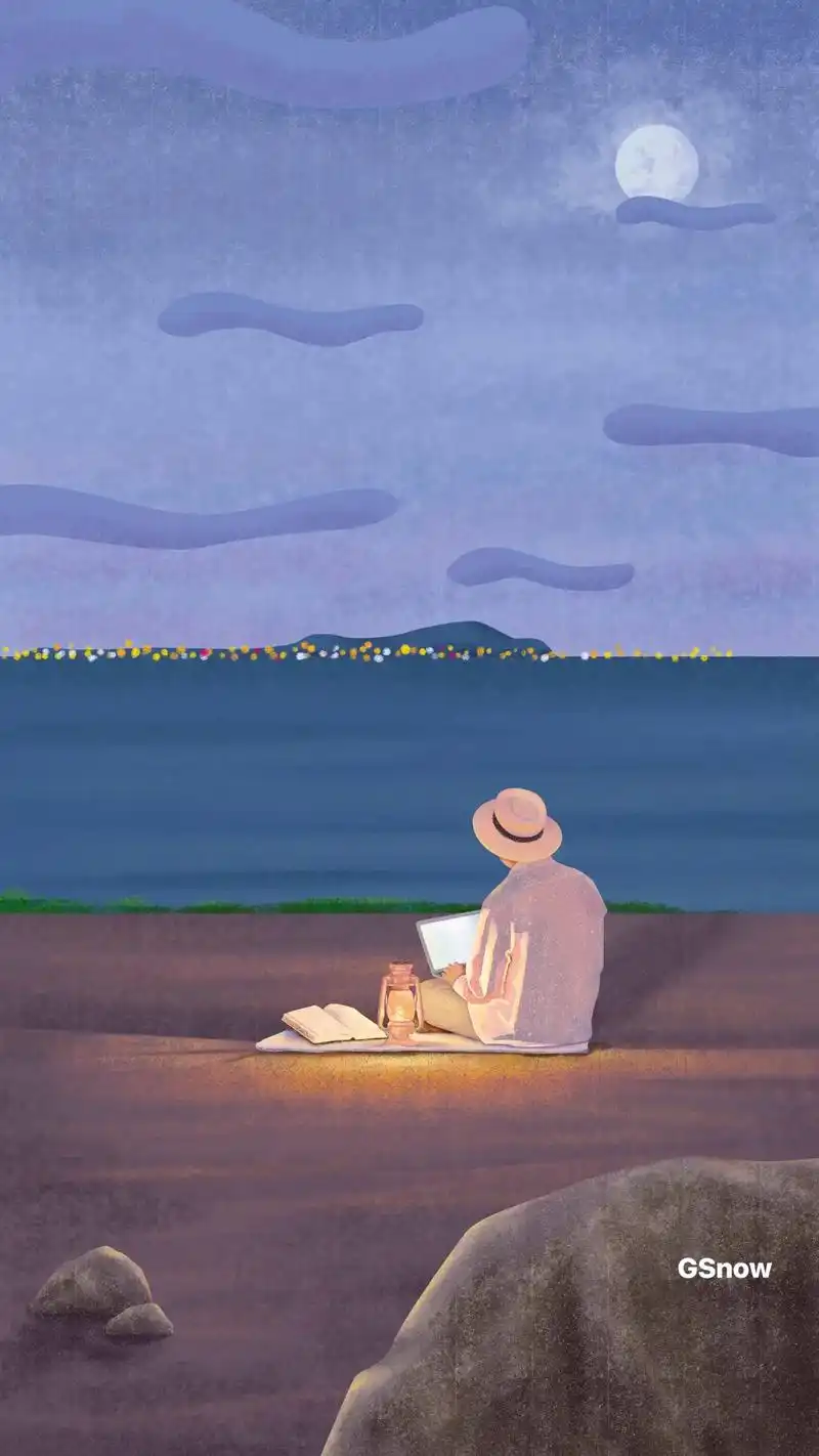 孤独感#插画师 #光影 #绘画 #插画 #壁纸 #gsnow - 抖音