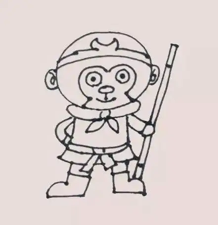 卡通人物孙悟空简笔画步骤图片大全