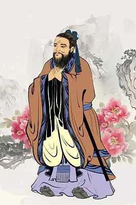 中国风历史人物古人人圣孔子古代人物元素孔子