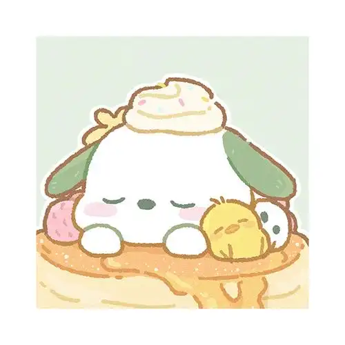 库洛米玉桂狗布丁狗美乐蒂手绘涂色diy数字油画儿童可爱卡通画