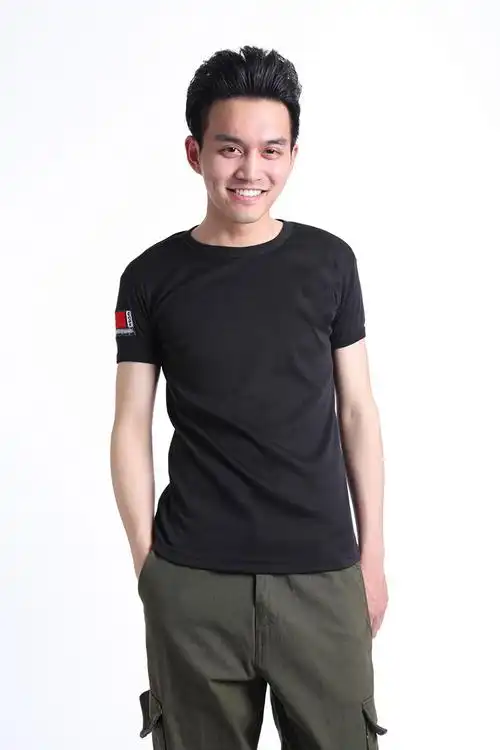 夏季纯棉圆领修身迷彩服军迷t恤男短袖宽松军事军装特种兵t恤.