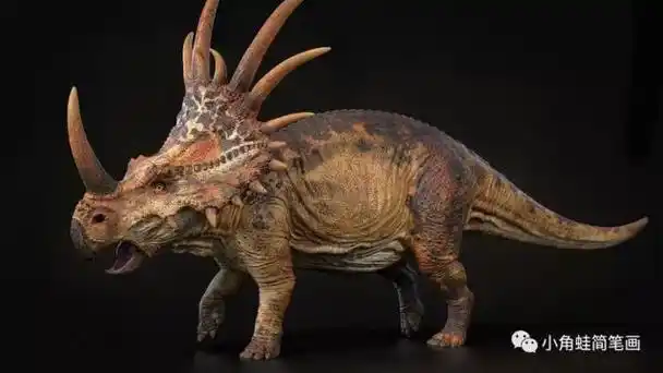 角龙科的三角龙,开角龙,牛角龙等恐龙简笔画