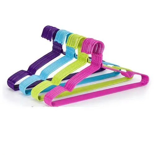 现代简约生活日用洗晒用品衣挂衣撑铁丝浸塑塑料干湿无痕成人晾衣架