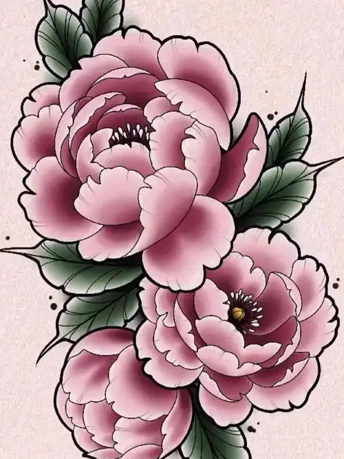 每一份热爱都值得全力以赴#纹身手稿  #绘画教程  #教程分享  #牡丹