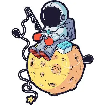 贴纸宇航员月亮月球太空人可爱卡通防水反光电动车摩托车贴汽车装饰贴