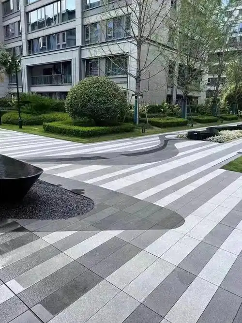 仿石材砖地铺石生态地铺石pc砖生产加工和天然花岗岩对比