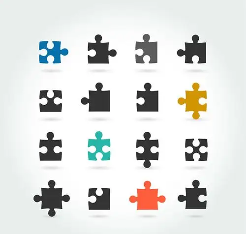 创意拼图块图标矢量素材下载