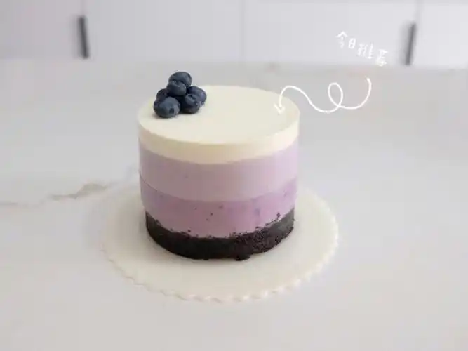 新手友好60无需烤箱60渐变蓝莓慕斯蛋糕78