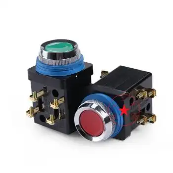 启动按钮开关 la18-22 红绿点动开关 自复位电源开关 2开2闭 铜件 红