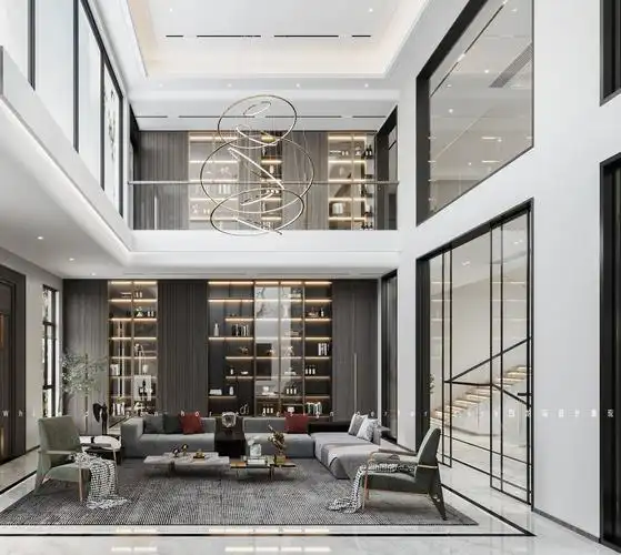 新中式挑空别墅 - 效果图交流区-建e室内设计网
