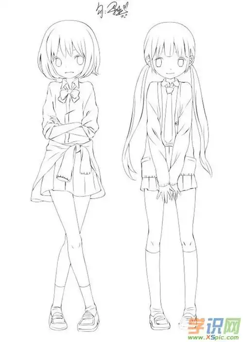 铅笔画头像女生卡通图片