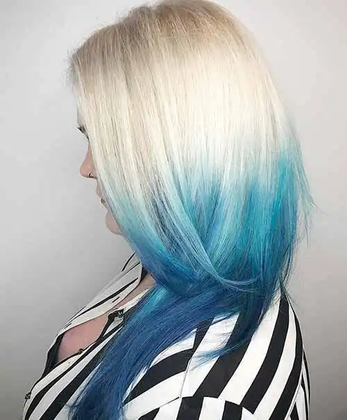 20款女生蓝色渐变发型|蓝色|头发|渐变_新浪新闻