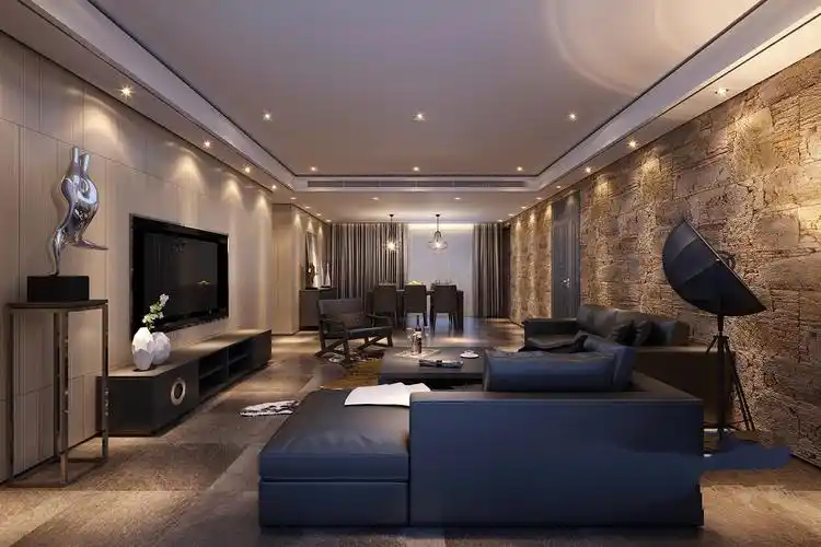 大户型现代简约家客厅效果图_齐家网装修效果图