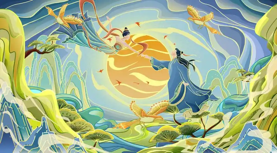 国风传统节日七夕插画