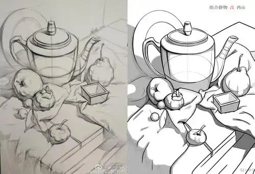 静物组合—几何体静物绘画练习