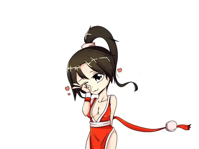 今天美术部妹子萌心大发,画了一个少女萌版不知火舞