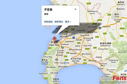 南非立法首都开普敦地理位置图