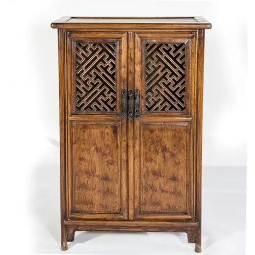 明代黄花梨角柜一对