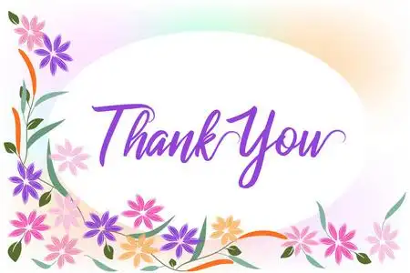 谢谢鲜花问候卡矢量水彩图片谢谢你的图标谢谢你手绘矢量刻字.