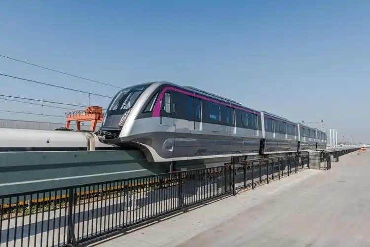 [中新社]中国首列自主研制永磁跨座式单轨列车正式下线